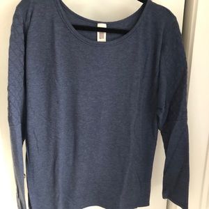 Navy patterned sleeve top